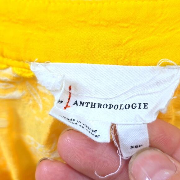 Anthropologie Yellow Clip Dobby Blouse - XS P - Picture 4 of 5